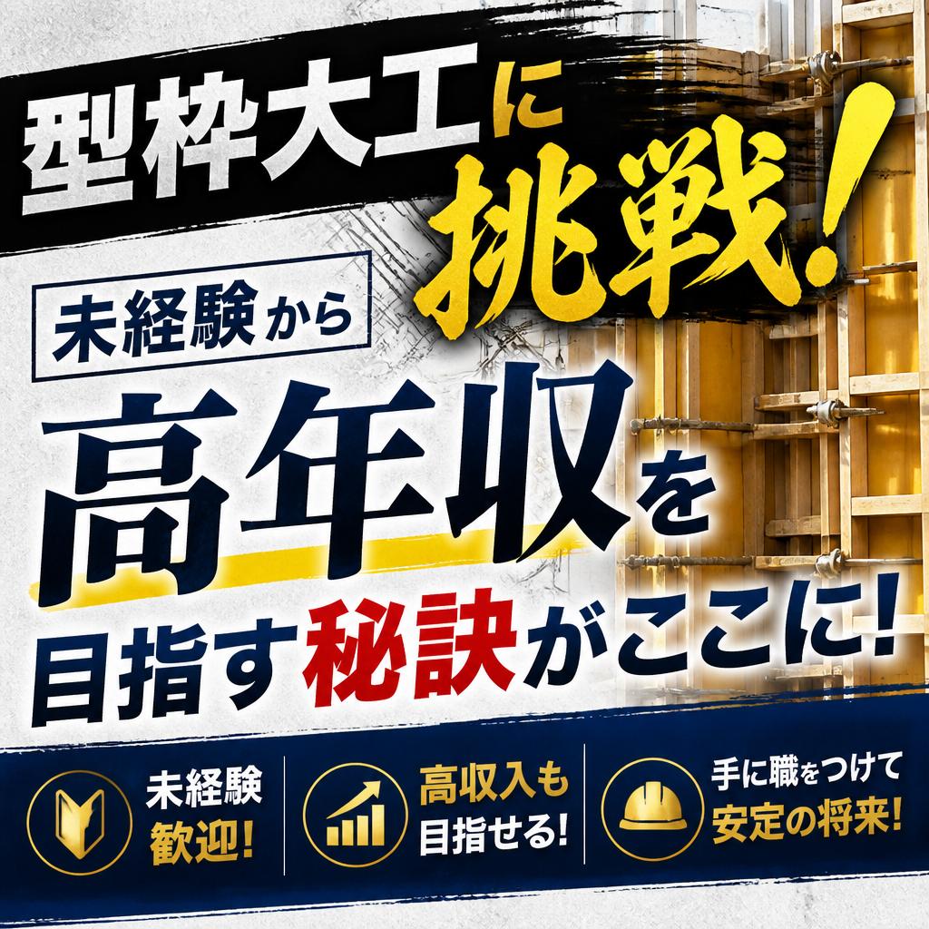 型枠大工に挑戦！未経験から高年収を目指す秘訣がここに！