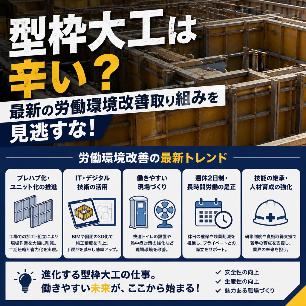 型枠大工は辛い？最新の労働環境改善取り組みを見逃すな！