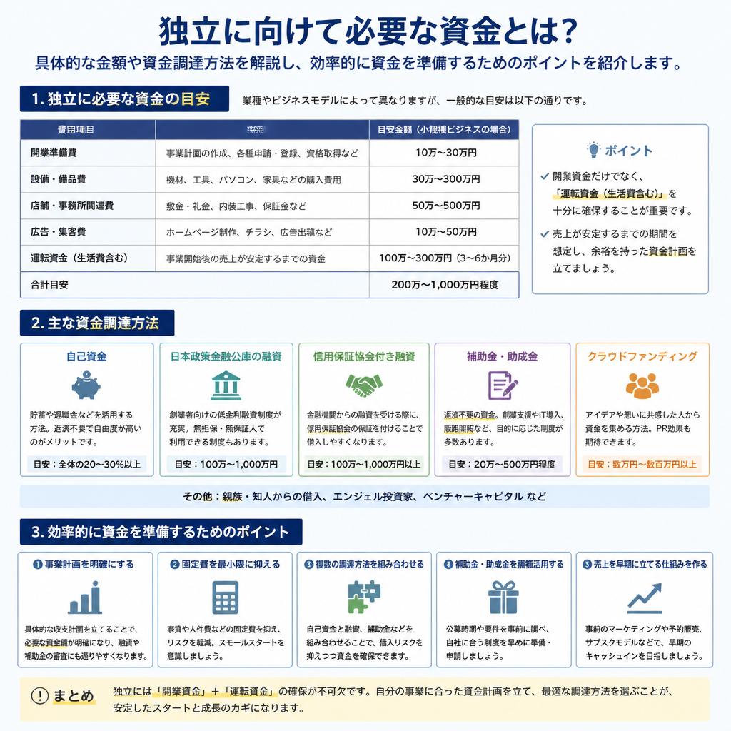 2. 独立に必要な資金とその準備方法