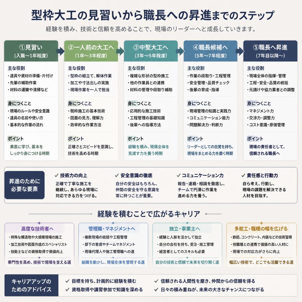 職長（現場監督）になるためのステップ