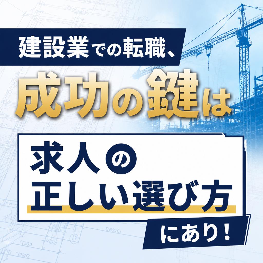 建設業での転職、成功の鍵は求人の正しい選び方にあり！