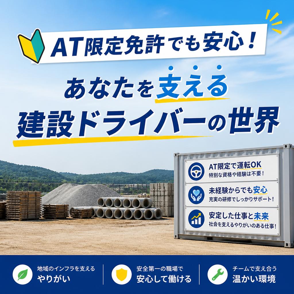 AT限定免許でも安心！あなたを支える建設ドライバーの世界