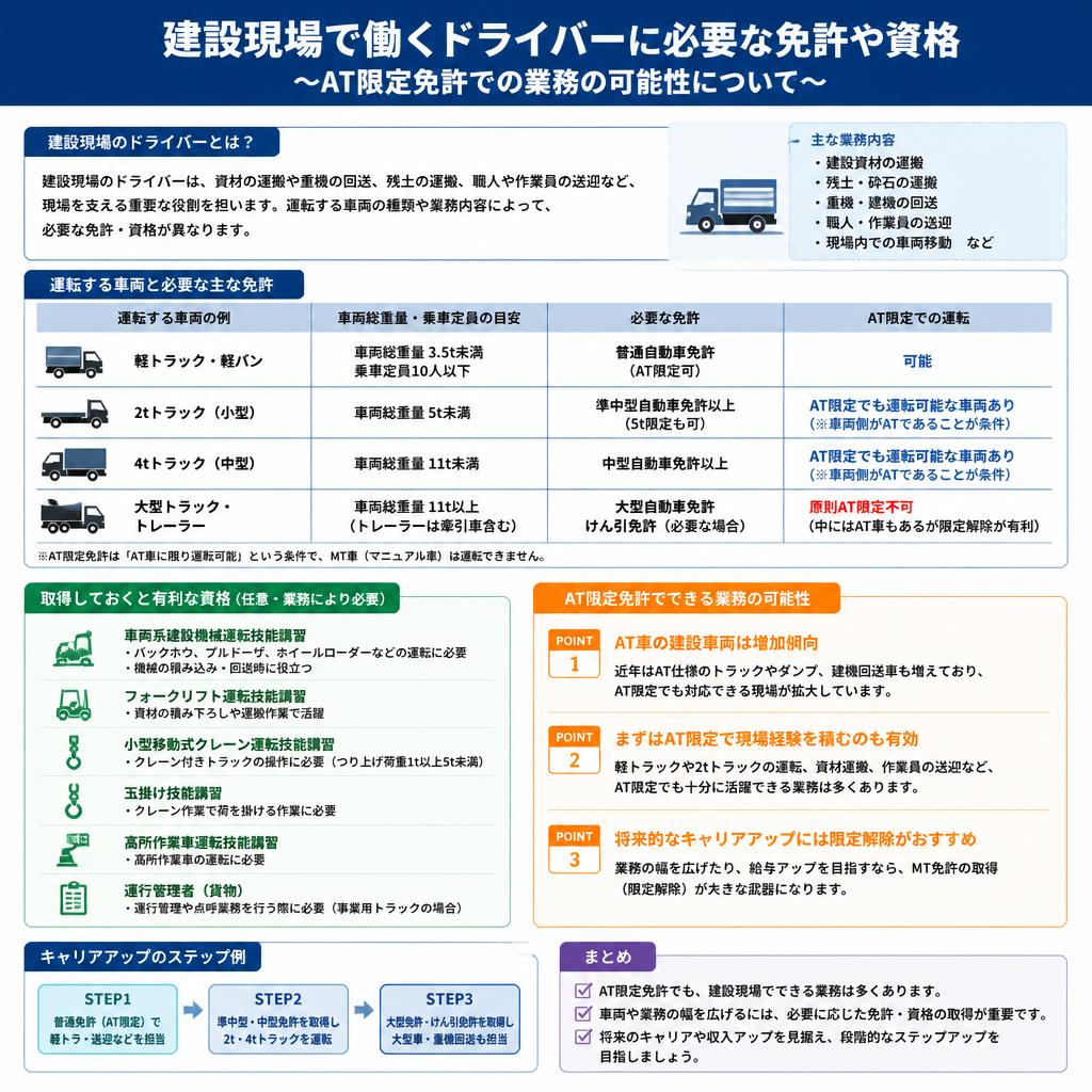 建設ドライバーに求められる免許