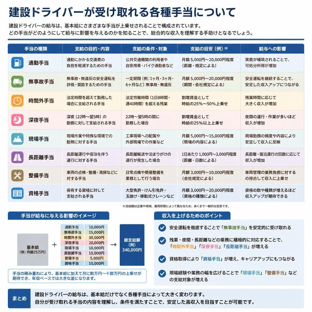3. 各種手当の種類と特徴