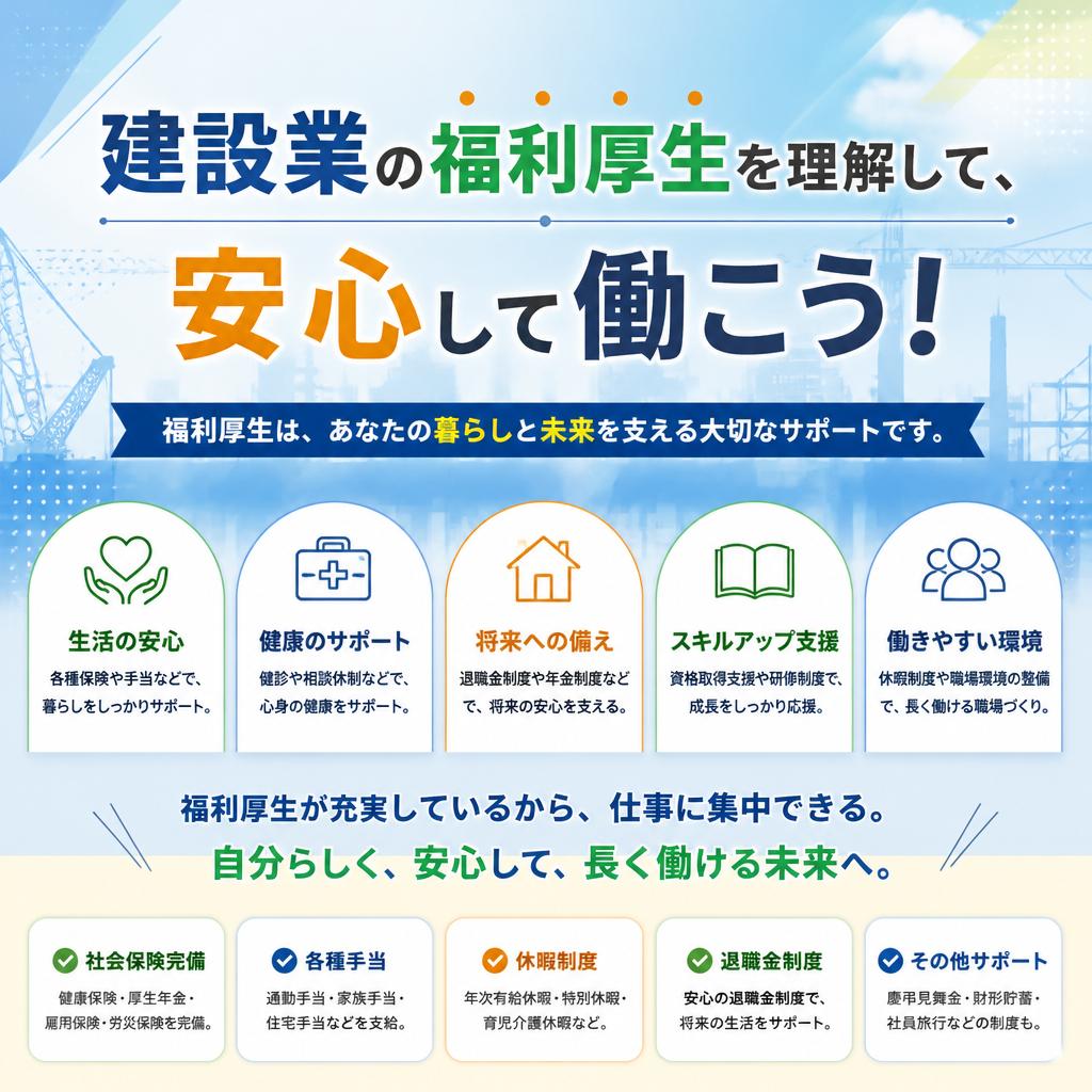 建設業の福利厚生を理解して、安心して働こう！