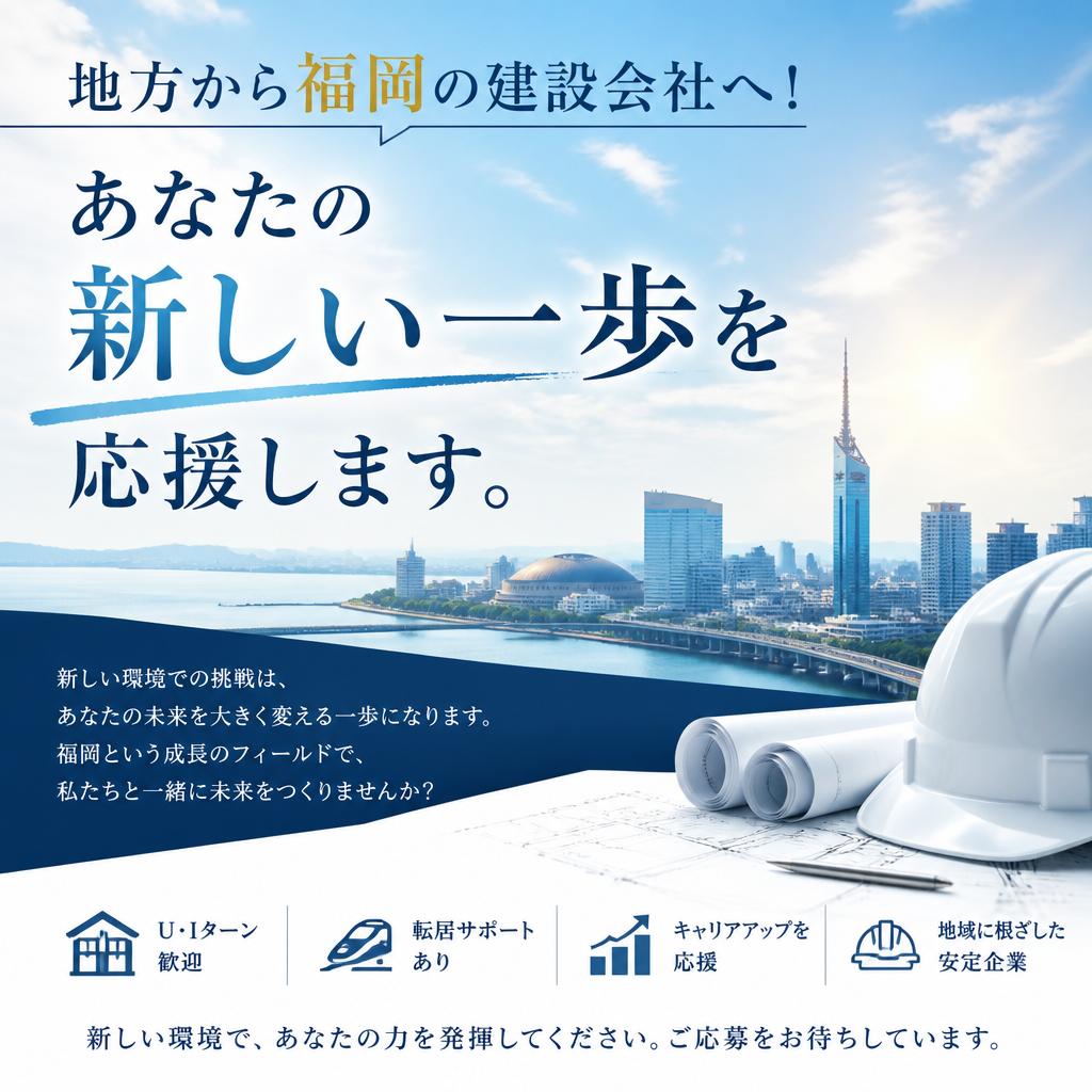 地方から福岡の建設会社へ！あなたの新しい一歩を応援します。
