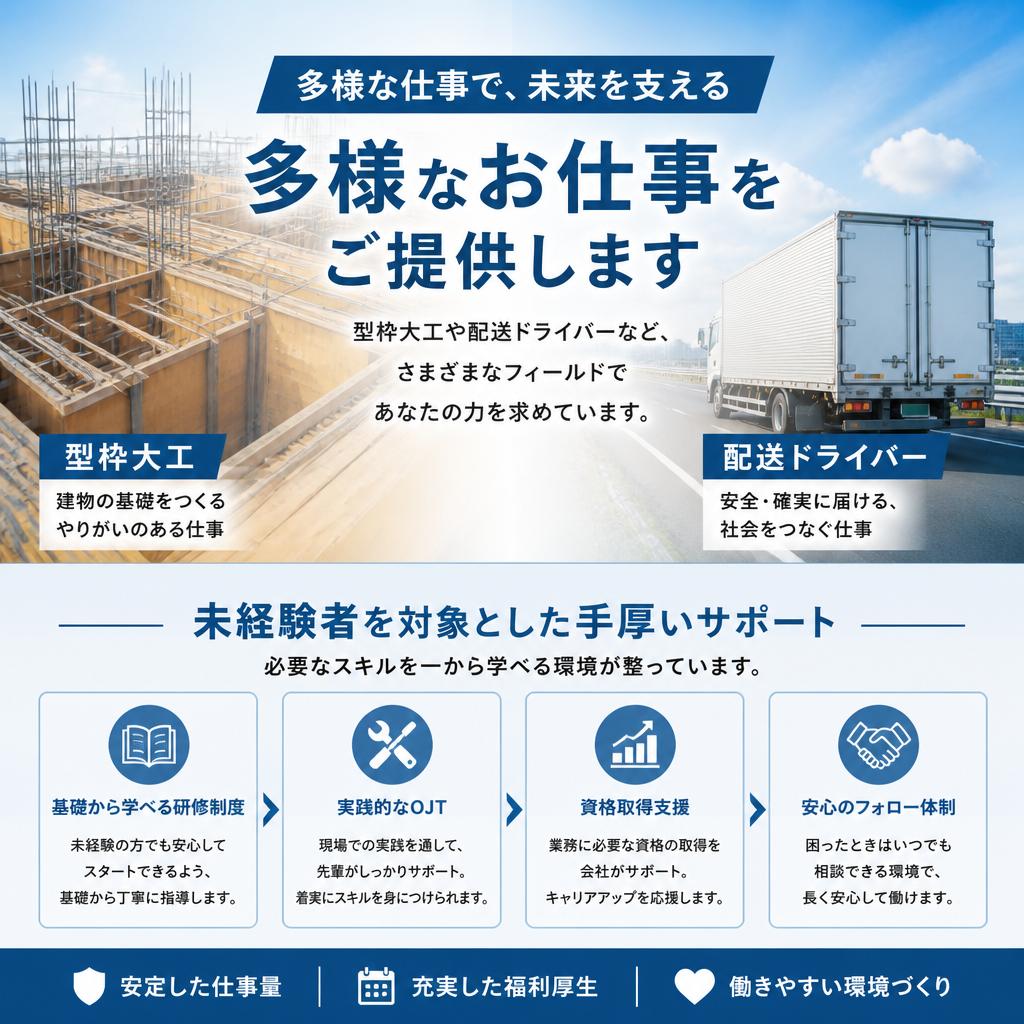 当社の特徴と未経験者へのサポート