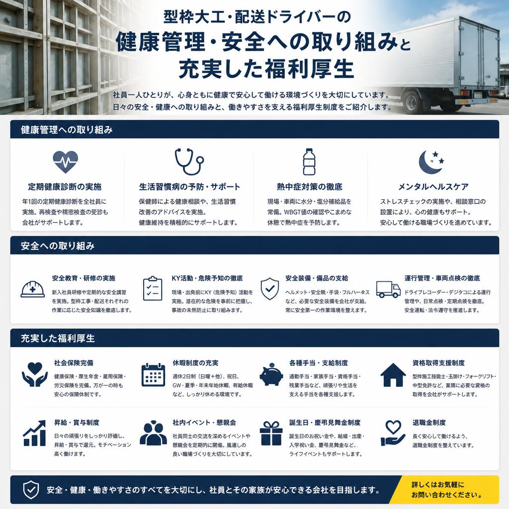 スタッフの健康と安全を守るための取り組み